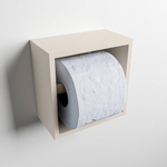 Mondiaz Easy Toiletrolhouder - 16x16x8.6cm - Inbouw/opbouw - Solid surface - Linen mat SW644645