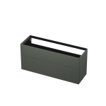 INK P2O Wastafelonderkast - 140x45x65cm - 2 lades - push 2 open - rechte opdekfronten MDF lak Mat beton groen SW493900