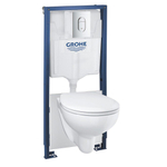 GROHE inbouw toiletset Spoelrandloos softclose quickrelease wit met bedieningsplaat chroom SW228060