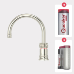 Quooker NL Classic Nordic round kokendwaterkraan opbouw uitloop draaibaar met Combi+ reservoir & Cube reservoir nikkel glans SW299775