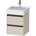 Duravit Ketho 2 wastafelonderbouwkast - 2 laden - 48.4x46x54.9cm - grepen antraciet - taupe supermat SW772440
