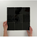 By Goof wandtegel - 13x13cm - 10mm - Vierkant - Zwart glans SW359836