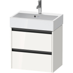 Duravit Ketho 2 Wastafelonderkast - 2 laden - 58.4x39x54.9cm - grepen antraciet - hoogglans wit SW772937