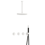Hotbath Cobber IBS70 Regendoucheset inbouw - 30cm plafondarm - 30cm ronde hoofddouche - staafhanddouche - wit mat SW678193