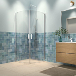 Sealskin Inc. Tweedelige kwartronde douchecabine 90x90x200cm 8mm helder veiligheidsglas met antikalklaag Zilver hoogglans SW771706