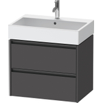 Duravit Ketho 2 wastafelonderbouwkast met 2 laden 68.4x46x54.9cm met grepen antraciet grafiet mat SW772360