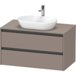 Duravit Ketho 2 wastafelonderbouwkast incl. consoleplaat met 2 laden 100x55x56.8cm met handgrepen antraciet basalt mat SW772655