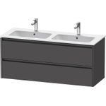 Duravit Ketho 2 wastafelonderbouwkast met 2 laden voor dubbele wastafel 128x48x55cm met grepen antraciet grafiet mat SW772096