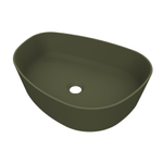 Arcqua Rocker waskom - 50x37x13cm - opbouw - rechts - organisch - cast marble groen mat SW927807