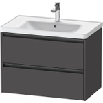 Duravit Ketho 2 wastafelonderbouwkast met 2 laden 78.4x45.5x54.9cm met grepen antraciet grafiet mat SW773018