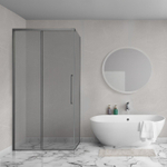 Aqua Vista Lokla Cuadra zijwand - 80x200cm - incl. montageset - champagne glas - gunmetal SW1186395