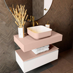 Mondiaz TOP 46 Vrijhangend Topblad - 80x46x12cm - geschikt voor waskom - Solid surface - Rosee SW1022089