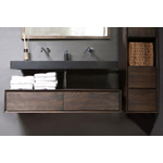 Forzalaqua Bellezza wastafel 80.5x51.5x9cm Rechthoek 2 kraangaten Natuursteen Graniet gezoet SW230852