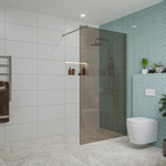 Fortifura Galeria inloopdouche - 110x200cm - rookglas - wandarm - chroom SW917132