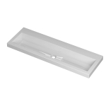 INK Roots wastafel - 120x40x6cm - 1 wasbak - 0 kraangaten - porselein wit glans SW439521