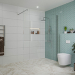 Fortifura Galeria inloopdouche - 140x200cm - helder glas - wandarm - chroom SW917215