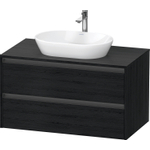 Duravit Ketho 2 wastafelonderbouwkast incl. consoleplaat met 2 laden 100x55x56.8cm met handgrepen antraciet eiken zwart mat SW772843