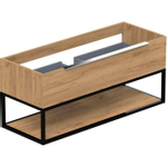 Thebalux Type onderbouwkast 120x45x50cm 1x uitsparing opbouwgreep chroom 1 softclose lade standaard greep MDF/spaanderplaat/metaal sequoia SW768357