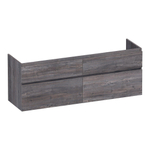 Saniclass Advance wastafelonderkast 160x46x60cm 4 softclose greeploze lades met 2 sifonuitsparingen MFC Grey Canyon SW499304