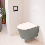 MONDIAZ LAVIE wandclosetpack - 36x53cm - diepspoel - rimless - Smoke (grijs) - softclose - quick-release - toiletzitting - Rosee (roze) SW1208692