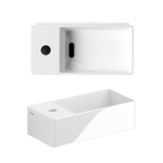 Clou New Flush fontein 35x18cm inclusief plug met kraangat links Keramiek Wit SW398986