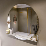 Mondiaz SPOT Badkamerspiegel - rond 100cm - spiegelplanchet - kleur Glace SW1235638