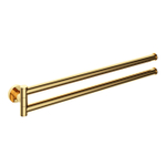 Hotbath Cobber handdoekhouder draaibaar voor 2 handdoeken gepolijst messing PVD SW230265