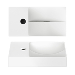 Clou Vale fonteinen keramiek fontein 38x19x7cm kraangat links Wit mat SW451448