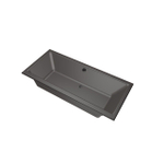 Xenz Kristal inbouwbad - 180x80cm - met overloop - zonder afvoer - Acryl Antraciet SW378266