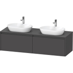 Duravit Ketho 2 wastafelonderbouwkast incl. consoleplaat met 2 laden voor dubbele waskommen 160x55x45.9cm met handgrepen antraciet grafiet mat SW772987