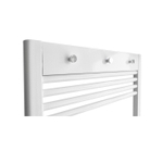 Sanicare Handdoekhouderpaneel - 51.7x9.2x2.7cm- voor radiator - 3 chromen handdoekknoppen - wit SW891059