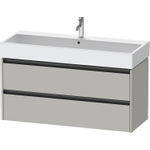 Duravit Ketho 2 wastafelonderbouwkast met 2 laden voor enkele wastafel 118.4x46x54.9cm met grepen antraciet betongrijs mat SW772659