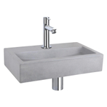 Differnz Flat fonteinset - 38x24x8cm - Rechthoek - 1 kraangat - Recht chromen kraan - Beton Grijs SW373116