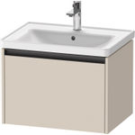 Duravit Ketho 2 wastafelonderbouwkast met 1 lade 63.4x45.5x44cm met greep antraciet taupe supermat SW771925