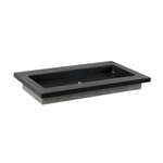 Forzalaqua Nova wastafel 80.5x51.5x9.5cm Rechthoek 1 kraangat Natuursteen Graniet gezoet SW369945