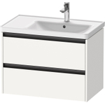 Duravit Ketho 2 wastafelonderbouwkast met 2 laden voor waskom rechts 78.4x45.5x54.9cm met grepen antraciet wit mat SW772349