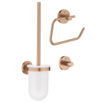 GROHE Essentials Toilet accessoireset 3-delig met toiletborstelhouder, handdoekhaak en toiletrolhouder zonder klep brushed warm sunset SW419868