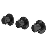 IVY Pact Afbouwdeel - voor Inbouwthermostaat - 2 stopkranen - Symmetry - ronde rozetten - Zwart chroom PVD SW1030980