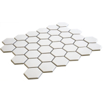 The Mosaic Factory Barcelona mozaïektegel - 28.2x32.1cm - wandtegel - Zeshoek/Hexagon - Porselein Extra White Glans SW62198