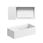 Clou New Flush 3 fontein 35x18cm inclusief afvoerplug met afvoerplaat voorbewerking voor kraangat links Wit mat SW398989