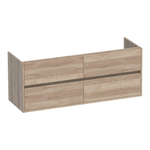 Saniclass Nexxt wastafelonderkast 140x46x55cm 4 softclose greeploze lades met 2 sifonuitsparingen MFC Legno Calore SW208970