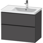 Duravit D-Neo wastafelonderkast 78.4x62.5x45.2cm 2 lades Grafiet Mat SW641100