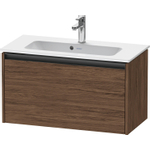 Duravit Ketho 2 wastafelonderbouwkast met 1 lade 68x39x44cm met greep antraciet donker noten mat SW772223