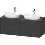 Duravit Ketho 2 wastafelonderbouwkast incl. consoleplaat met 4 laden voor dubbele waskommen 140x55x56.8cm met handgrepen antraciet grafiet supermat SW772946