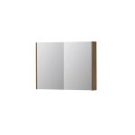 INK SPK2 Spiegelkast - 100x14x74cm - 2 deuren - dubbelzijdige Spiegel - schakelaar en stopcontact - MFC Zuiver eiken SW440333