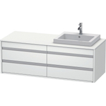 Duravit Ketho Wastafelonderkast 140x55.1x49.6cm Standaard greep met softclose spaanplaat wit Mat 0300753