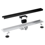 Adema Ralo douchegoot - 70cm - geperforeerd rooster - vloerflens - zwart mat SW890960