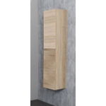 Adema Bella hoge kast greeploos 2 deuren 145x30x30cm Eiken SW398050