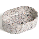 Ideavit Rock Waskom 40x28x12cm Beton ovaal Terrazzo SW568395