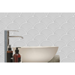 By Goof Escama wandtegel - 13.4x15cm - 7mm - Visschub - Wit glans SW647616